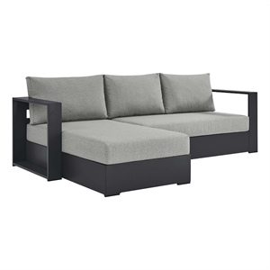 Tahoe 2-Piece Left-Facing Chaise Sectional Sofa Set in Gray Gray