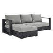 Tahoe 2-Piece Left-Facing Chaise Sectional Sofa Set in Gray Gray