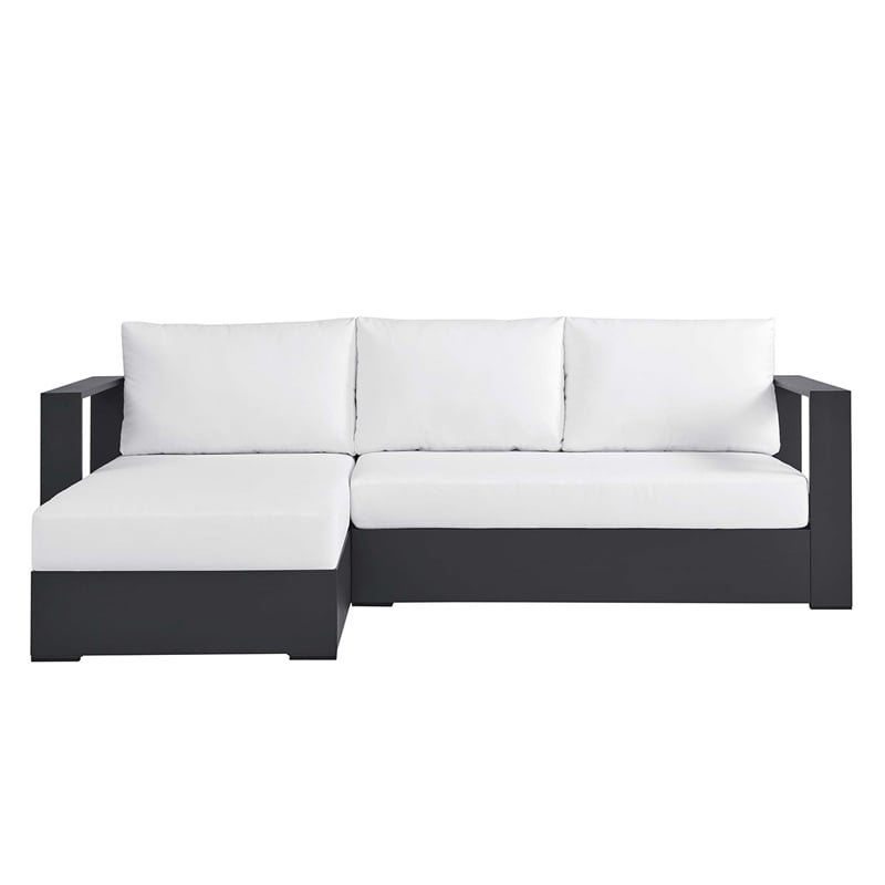 Tahoe 2-Piece Left-Facing Chaise Sectional Sofa Set in Gray White