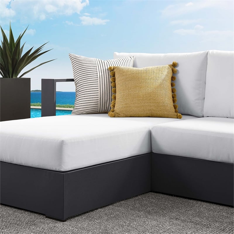 Tahoe 2-Piece Left-Facing Chaise Sectional Sofa Set in Gray White