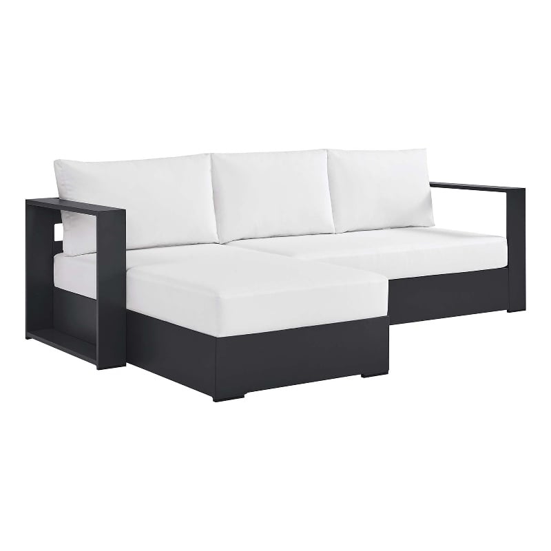 Tahoe 2-Piece Left-Facing Chaise Sectional Sofa Set in Gray White