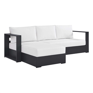 Tahoe 2-Piece Left-Facing Chaise Sectional Sofa Set in Gray White