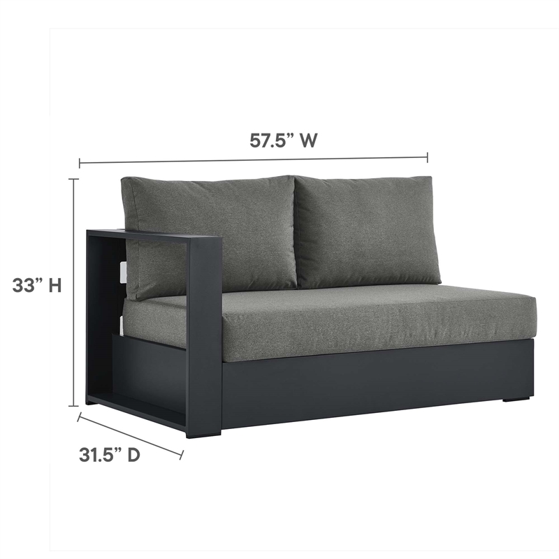 Tahoe 3-Piece Right-Facing Chaise Sectional Sofa Set in Gray Charcoal