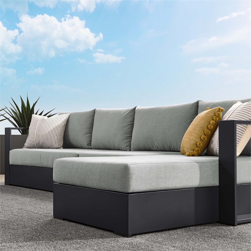 Tahoe 3-Piece Right-Facing Chaise Sectional Sofa Set in Gray Gray