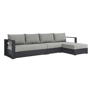 Tahoe 3-Piece Right-Facing Chaise Sectional Sofa Set in Gray Gray