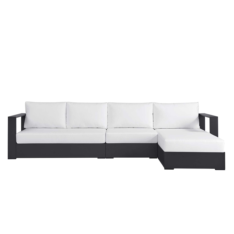 Tahoe 3-Piece Right-Facing Chaise Sectional Sofa Set in Gray White
