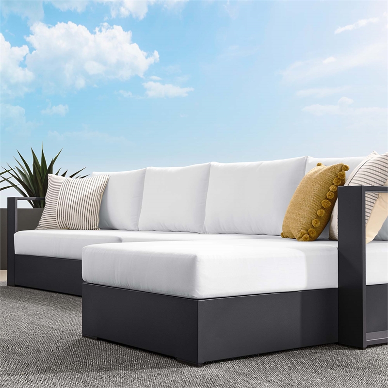 Tahoe 3-Piece Right-Facing Chaise Sectional Sofa Set in Gray White
