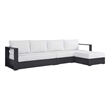 Tahoe 3-Piece Right-Facing Chaise Sectional Sofa Set in Gray White