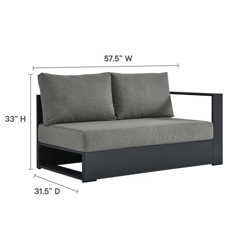 Tahoe 3-Piece Left-Facing Chaise Sectional Sofa Set in Gray Charcoal