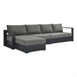 Tahoe 3-Piece Left-Facing Chaise Sectional Sofa Set in Gray Charcoal