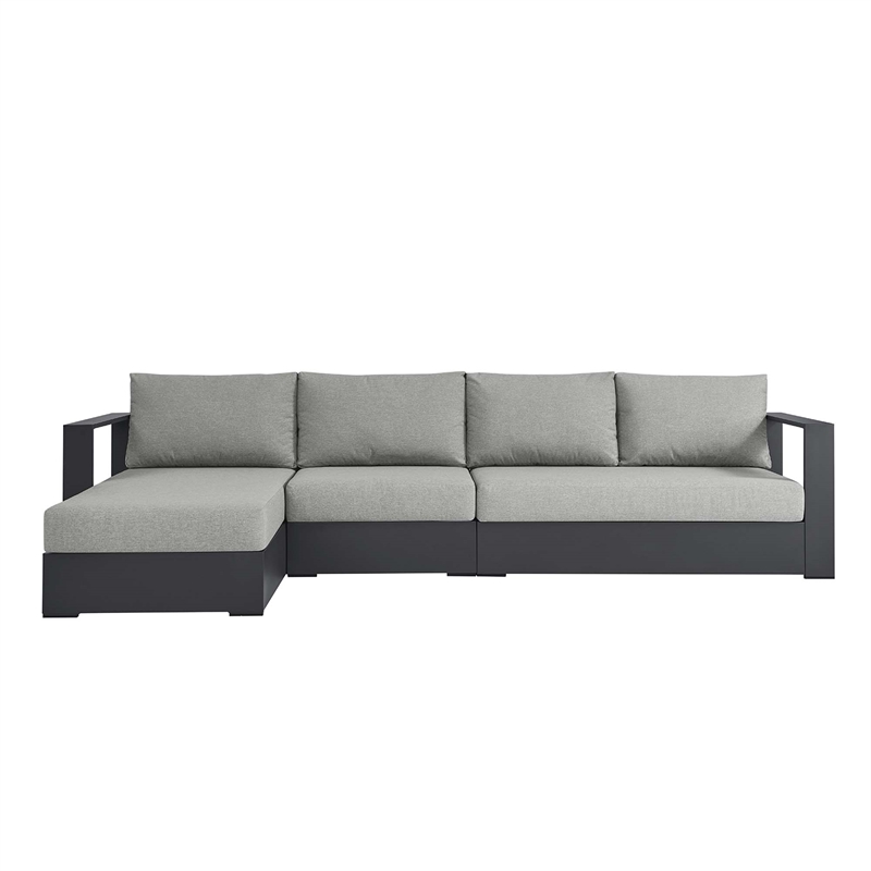 Tahoe 3-Piece Left-Facing Chaise Sectional Sofa Set in Gray Gray