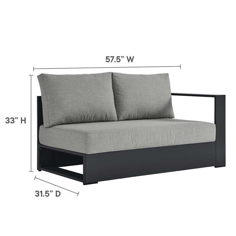 Tahoe 3-Piece Left-Facing Chaise Sectional Sofa Set in Gray Gray