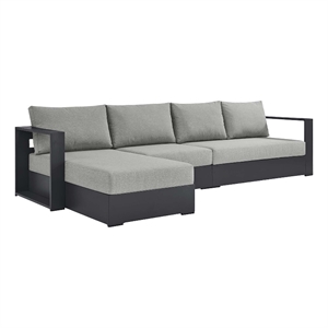 Tahoe 3-Piece Left-Facing Chaise Sectional Sofa Set in Gray Gray