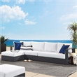 Tahoe 3-Piece Left-Facing Chaise Sectional Sofa Set in Gray White