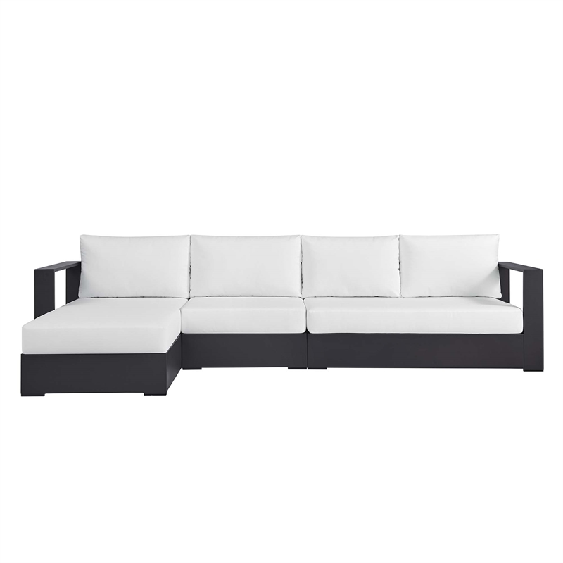 Tahoe 3-Piece Left-Facing Chaise Sectional Sofa Set in Gray White