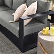 Modway Tahoe Aluminum Outdoor 5-Piece Sectional Sofa Set in Gray Charcoal