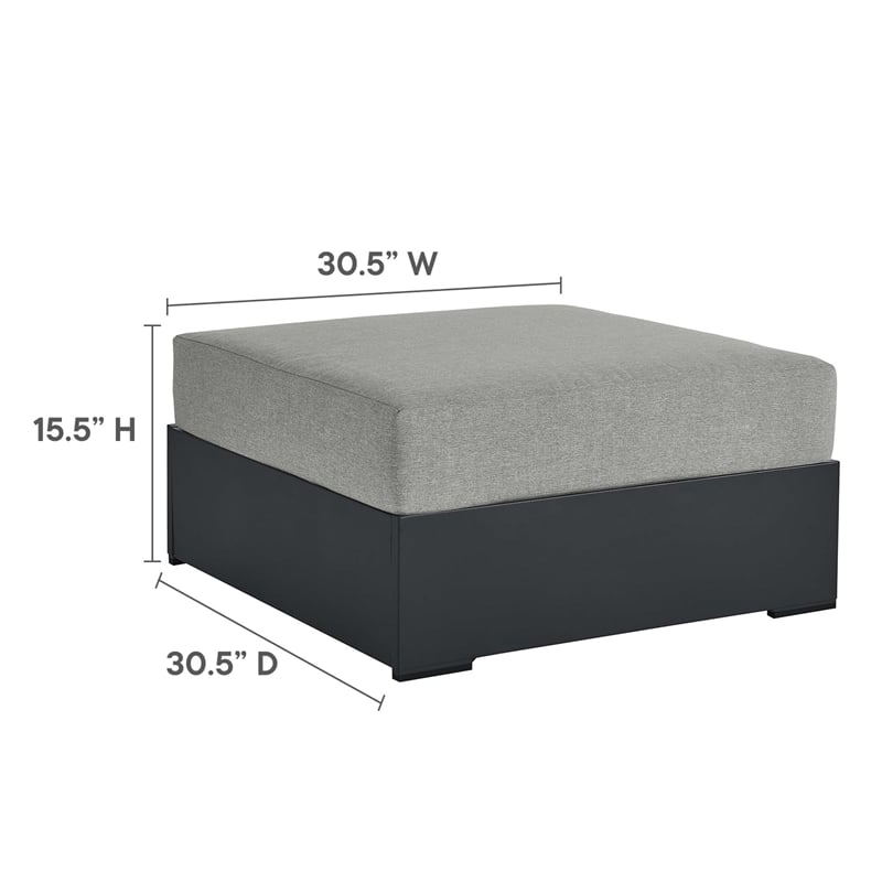 Modway Tahoe Aluminum Outdoor 5-Piece Sectional Sofa Set in Gray Gray