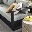 Modway Tahoe Aluminum Outdoor 5-Piece Sectional Sofa Set in Gray Gray