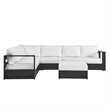 Modway Tahoe Aluminum Outdoor 5-Piece Sectional Sofa Set in Gray White
