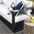 Modway Tahoe Aluminum Outdoor 5-Piece Sectional Sofa Set in Gray White