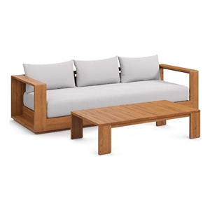 Tahoe 2-Piece Sofa and Coffee Table Set in Natural Light Gray