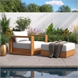 Tahoe 2-Piece Armchair and Ottoman Set in Natural Light Gray