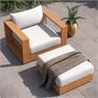 Tahoe 2-Piece Armchair and Ottoman Set in Natural Light Gray