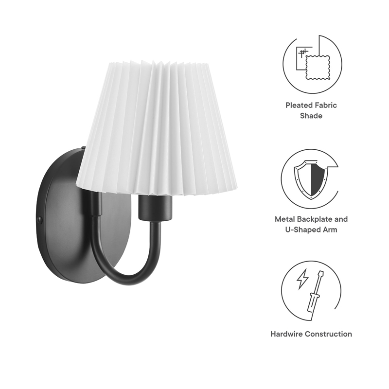 Wave Wall Sconce in Black