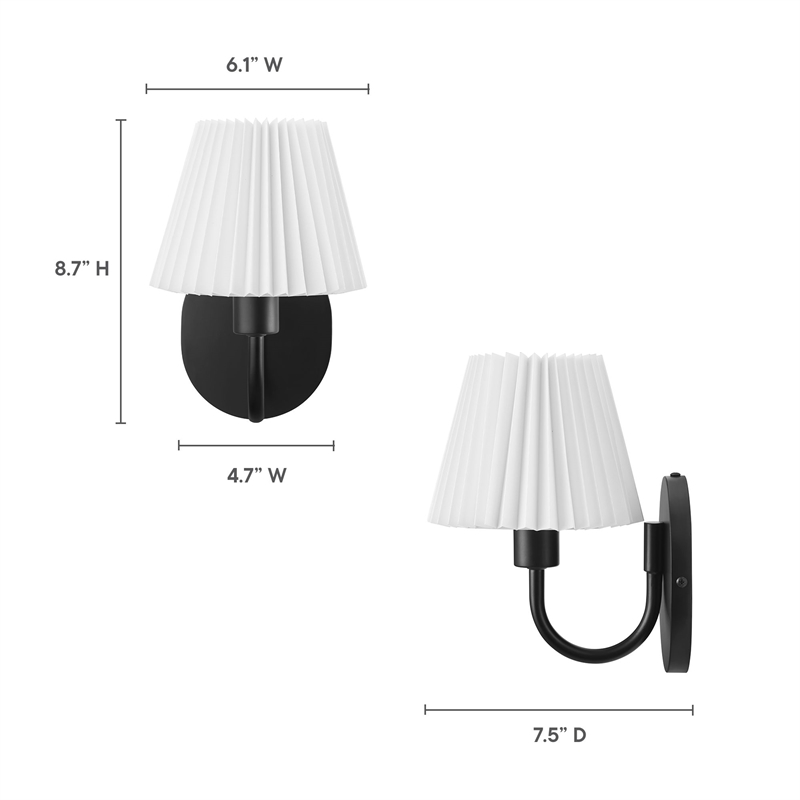 Wave Wall Sconce in Black