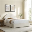 Resort Arched Round King Platform Bed in Heathered Weave Ivory