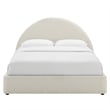 Resort Arched Round King Platform Bed in Heathered Weave Ivory