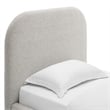Keynote Curved Twin Platform Bed in Heathered Weave Light Gray