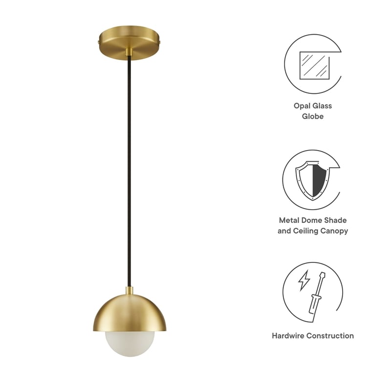 Eclipse Globe Pendant Light in Brass