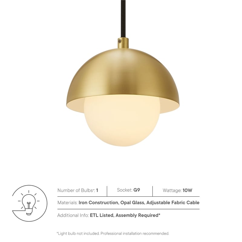 Eclipse Globe Pendant Light in Brass