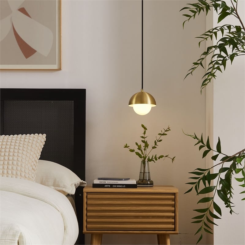 Eclipse Globe Pendant Light in Brass