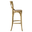 Modway Gear X-Back Wood Fully Assembled Bar Stool in Natural