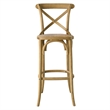 Modway Gear X-Back Wood Fully Assembled Bar Stool in Natural