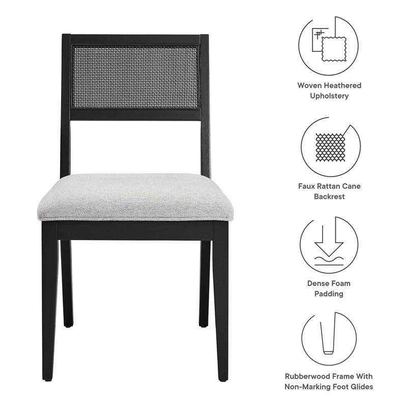 Nimba Dining Chairs Set of 2 in Heathered Weave Light Gray