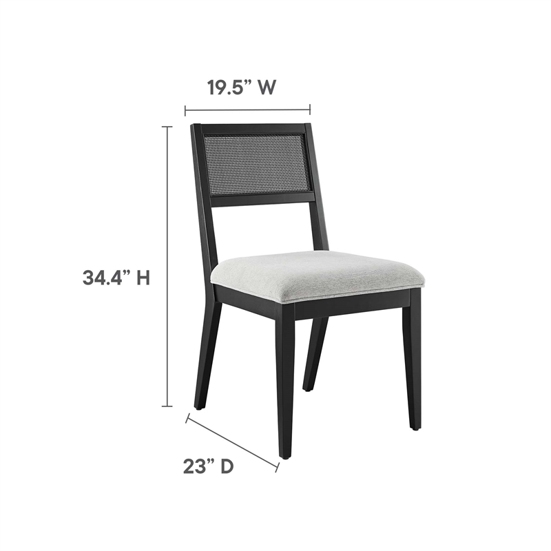 Nimba Dining Chairs Set of 2 in Heathered Weave Light Gray