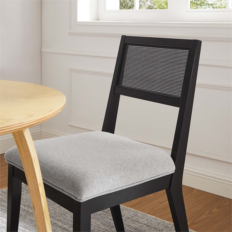 Nimba Dining Chairs Set of 2 in Heathered Weave Light Gray