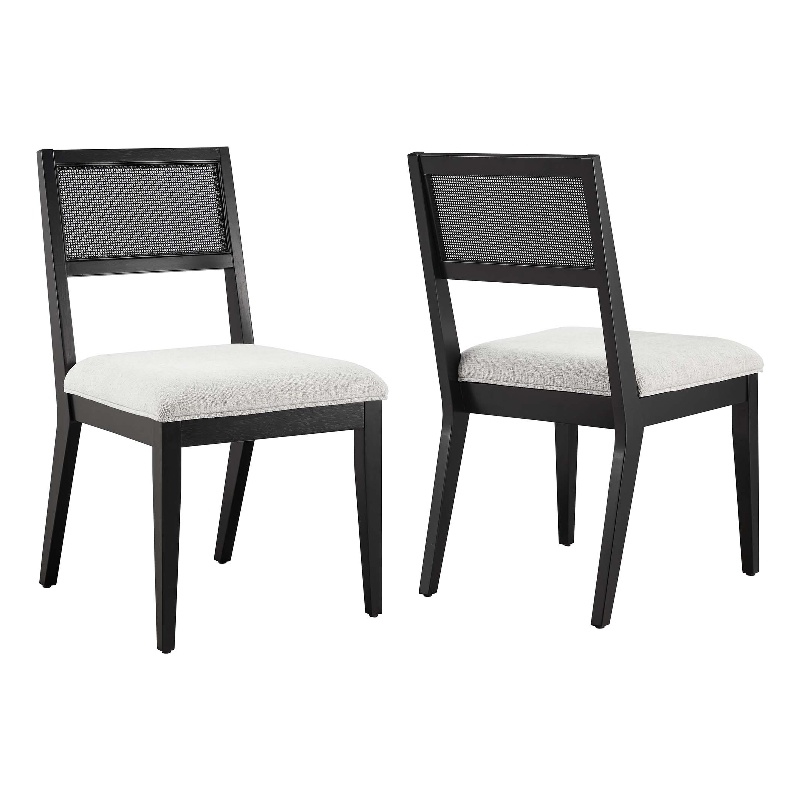 Nimba Dining Chairs Set of 2 in Heathered Weave Light Gray