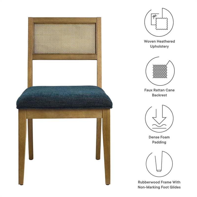 Nimba Dining Chairs Set of 2 in Heathered Weave Azure