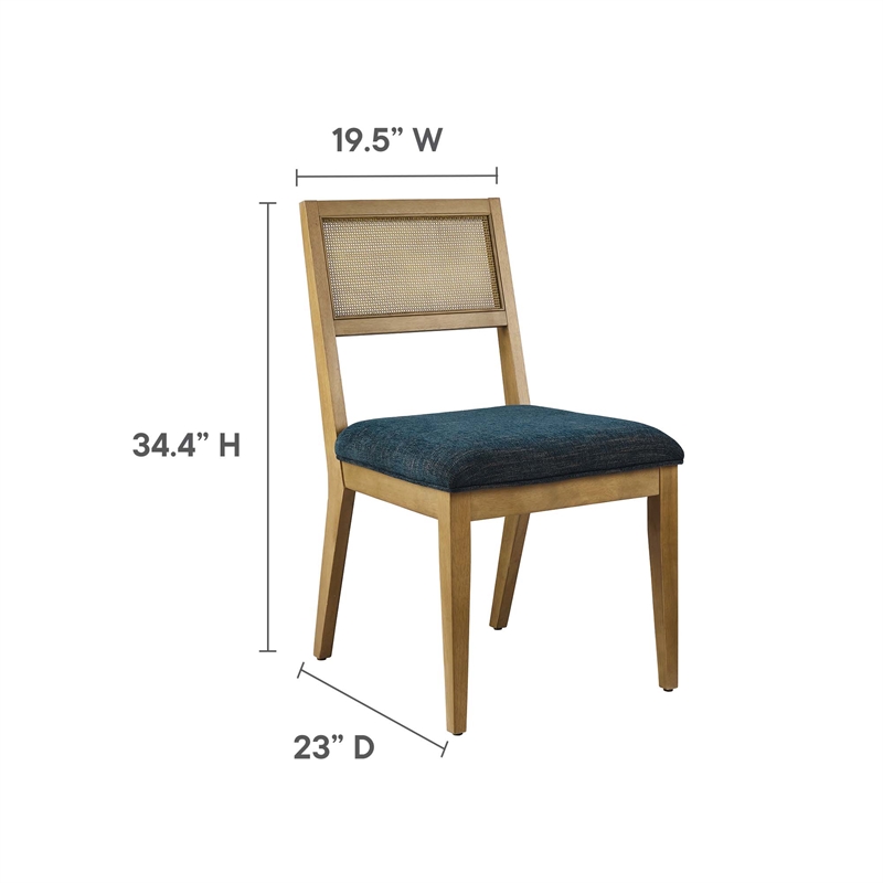 Nimba Dining Chairs Set of 2 in Heathered Weave Azure