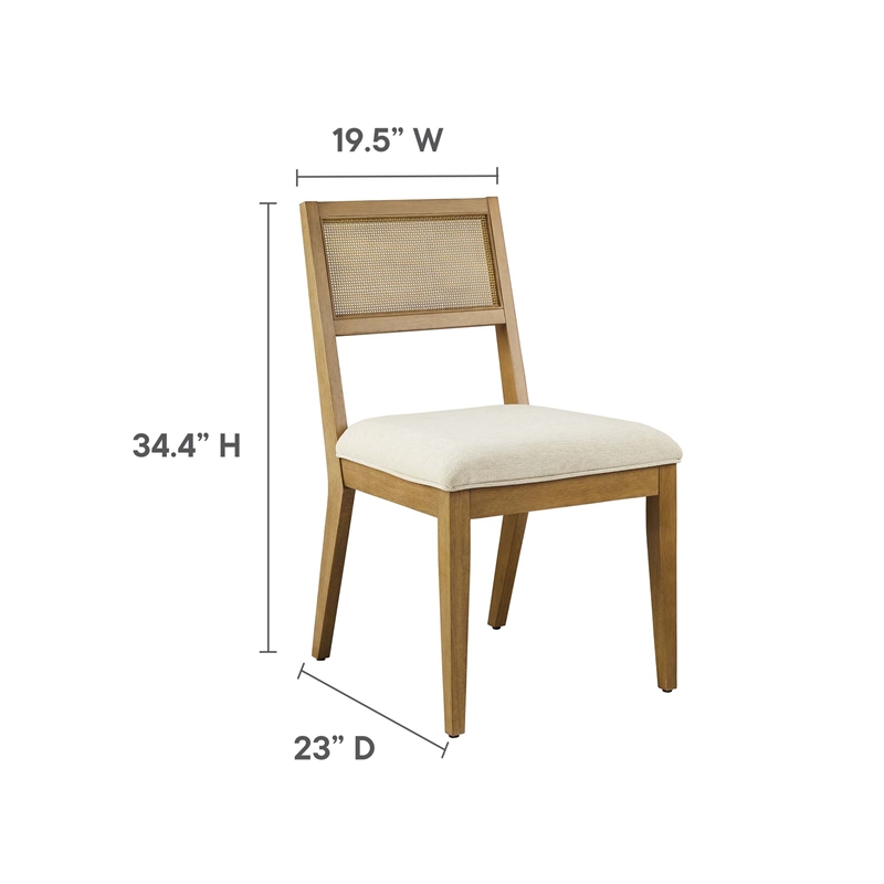 nimba dining chairs set of 2 in heathered weave ivory
