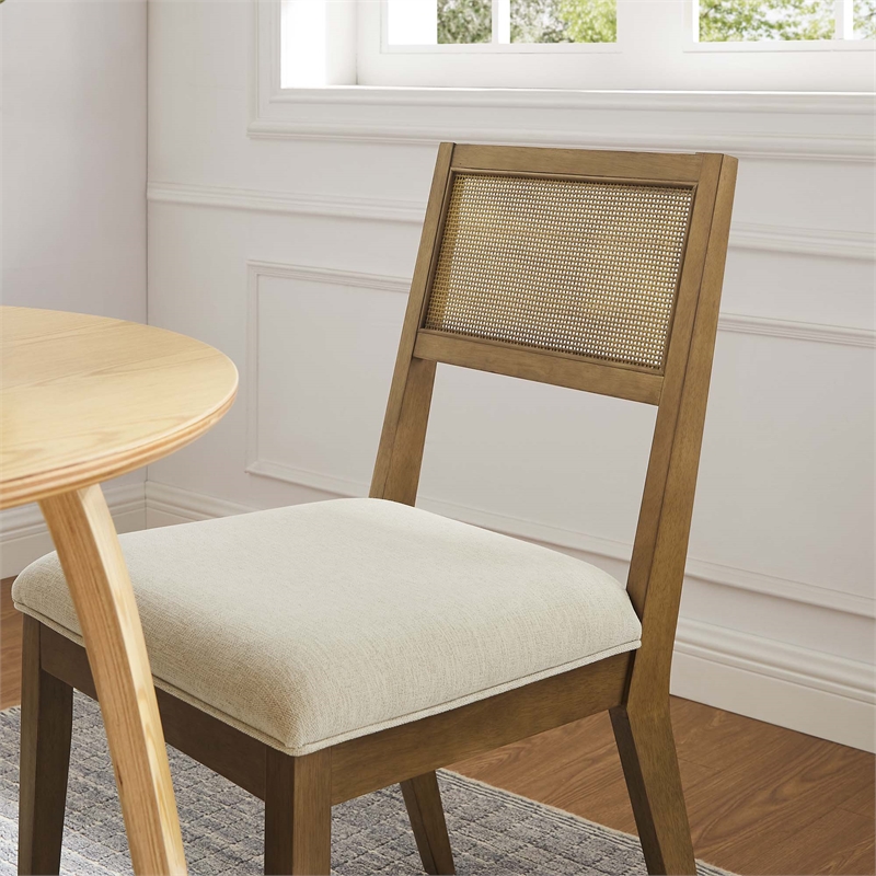nimba dining chairs set of 2 in heathered weave ivory