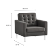 Loft Armchair and Ottoman Set in Silver Gray