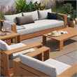 Modway Tahoe 5-Piece Acacia Wood Outdoor Patio Set in Natural Light Gray