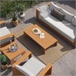 Modway Tahoe 5-Piece Acacia Wood Outdoor Patio Set in Natural Light Gray