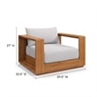 Modway Tahoe 5-Piece Acacia Wood Outdoor Patio Set in Natural Light Gray