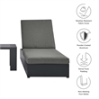 Tahoe 3-Piece Chaise Lounge Set in Gray Charcoal